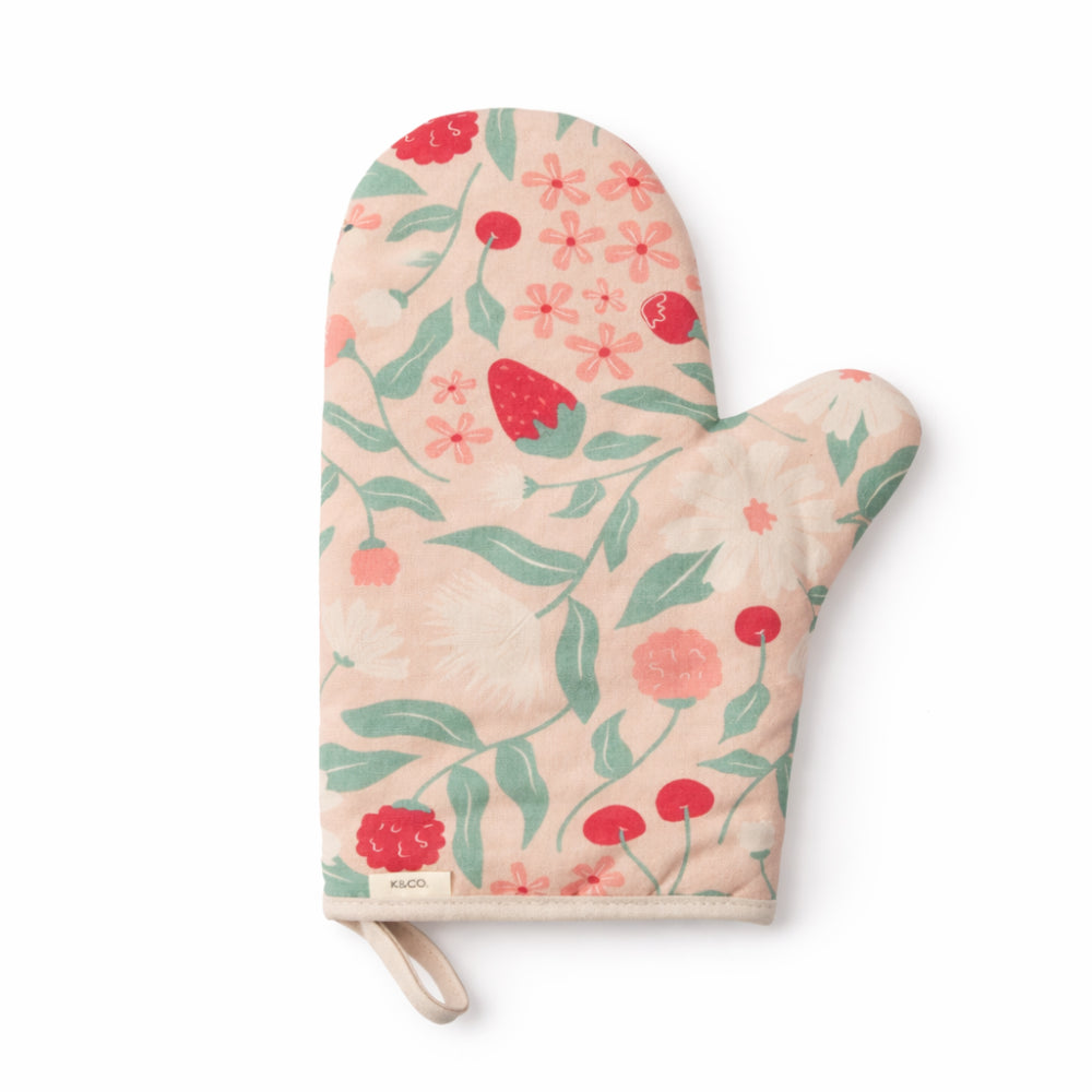 K&Co. Rhubarb Oven Mitt - BERRIES & BLOOMS